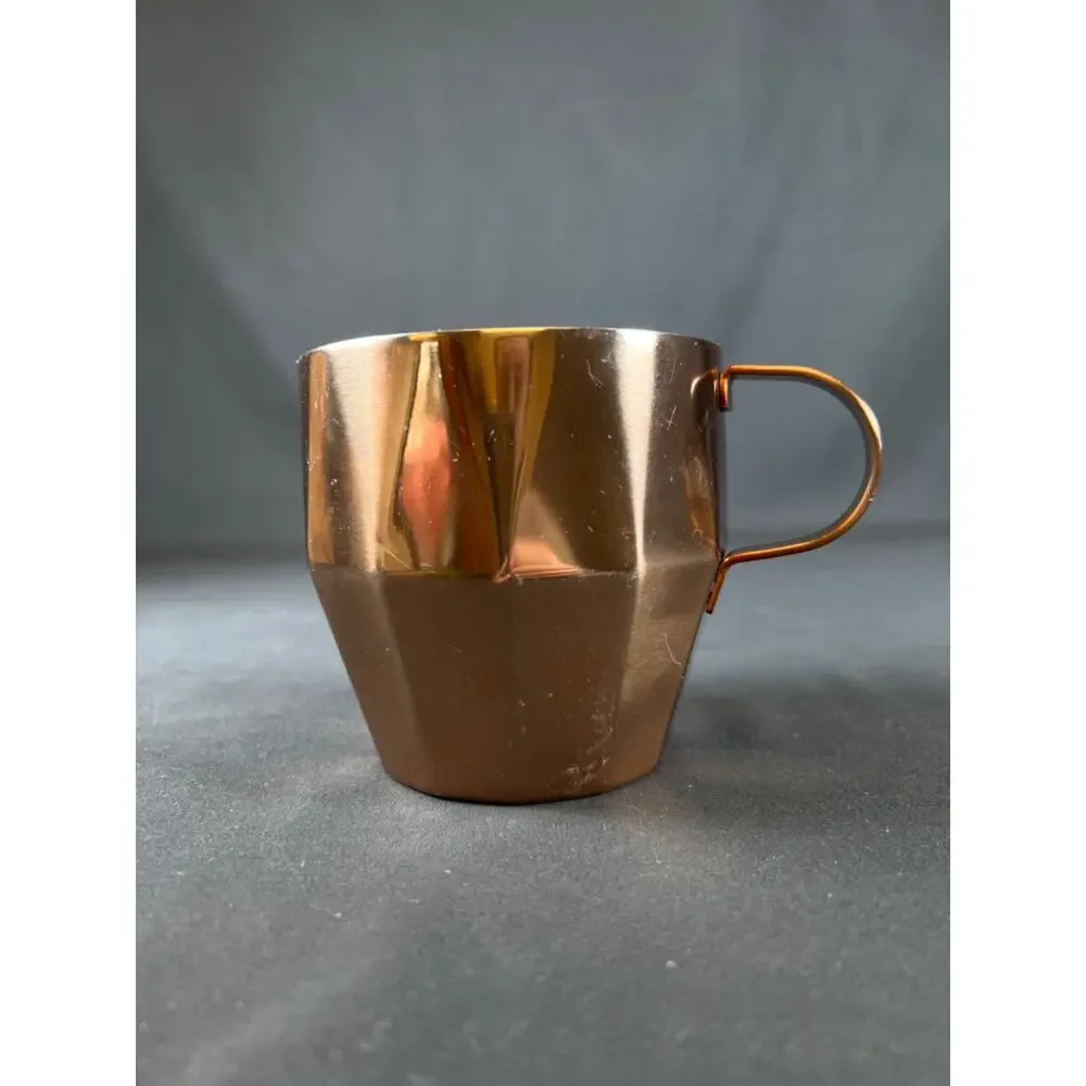 Starbucks Faceted Bronze Copper Tone Metal Coffee Mug cap home decor 2014